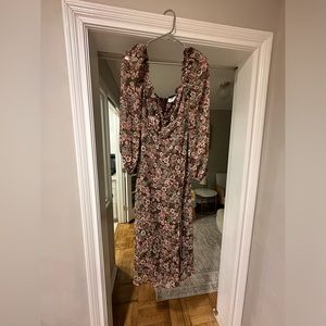 ASTR the label floral brown dress